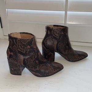 Steve Madden Jillian Brown Snake Boots, SZ 7, Excellent Condition